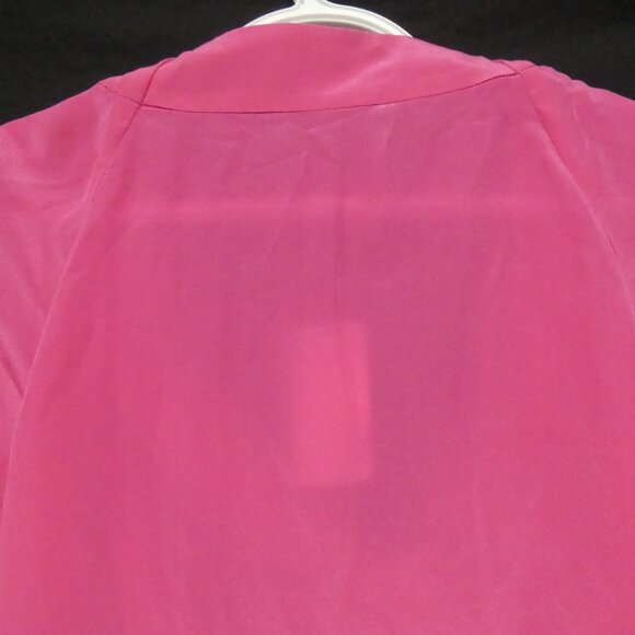 BANANA REPUBLIC | xs, extra small | Silk Hot Pink Puff Sleeve Blouse | NWT - Picture 13 of 15